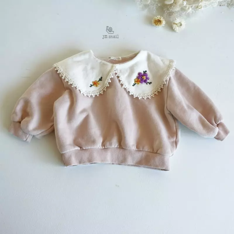 JM Snail - Korean Children Fashion - #discoveringself - Flower Embroidery Tee - 10