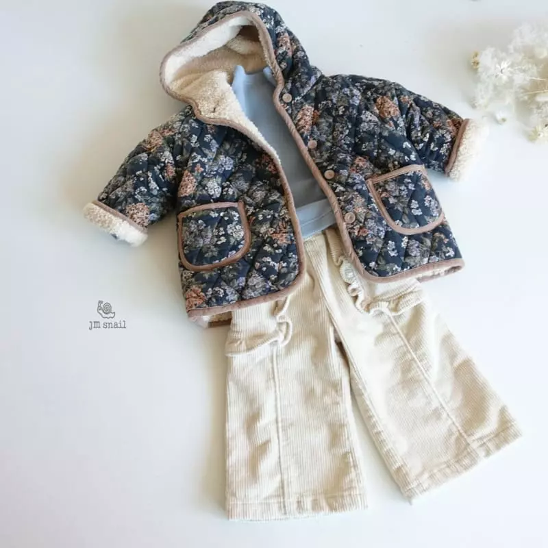 JM Snail - Korean Children Fashion - #discoveringself - Flower Quyilting Coat