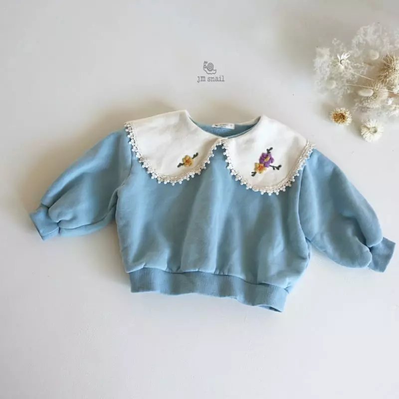 JM Snail - Korean Children Fashion - #fashionkids - Flower Embroidery Tee - 11