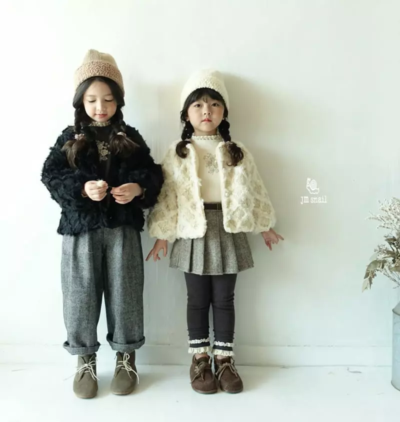JM Snail - Korean Children Fashion - #discoveringself - Herringbone Wrinkle Skirt - 4