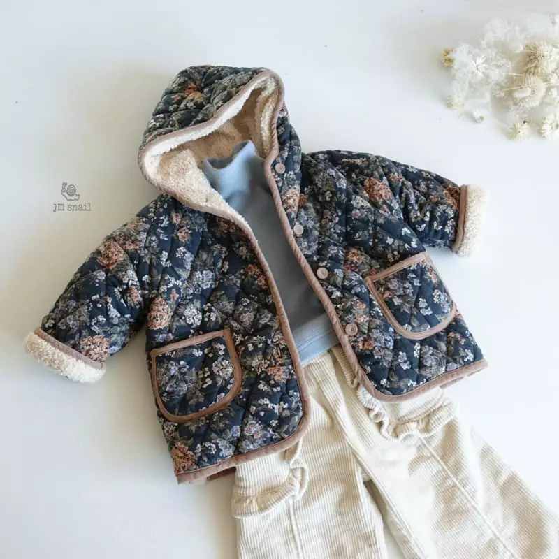 JM Snail - Korean Children Fashion - #fashionkids - Flower Quyilting Coat - 2