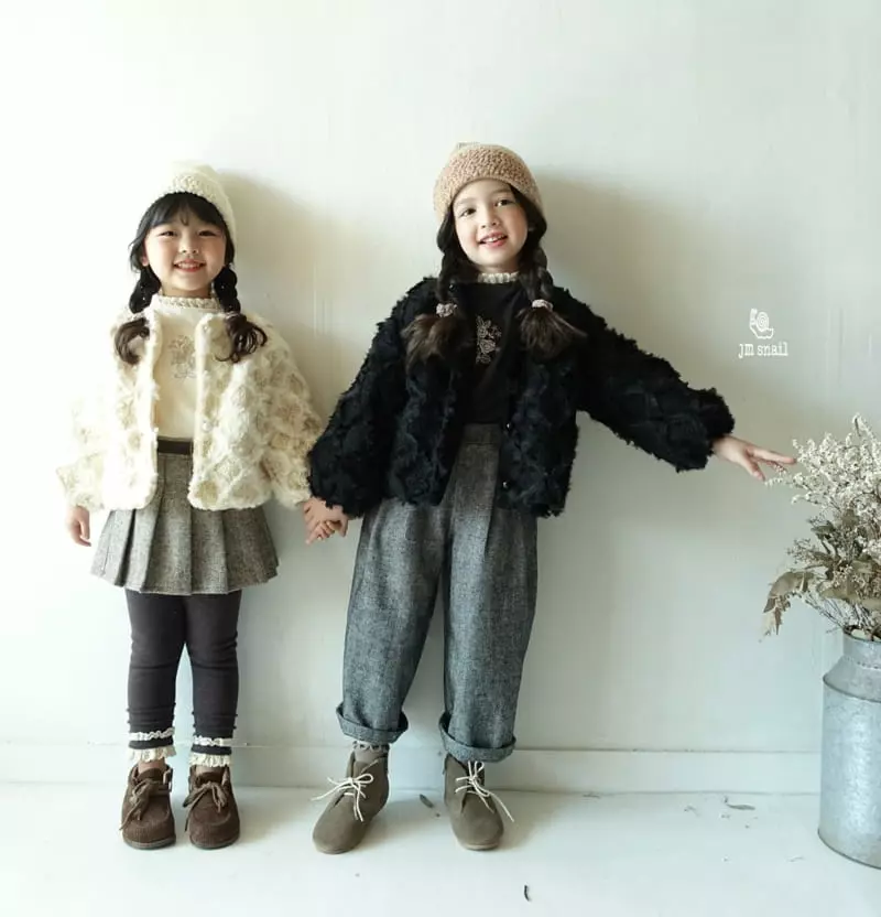 JM Snail - Korean Children Fashion - #kidsshorts - Herringbone Wrinkle Skirt - 5