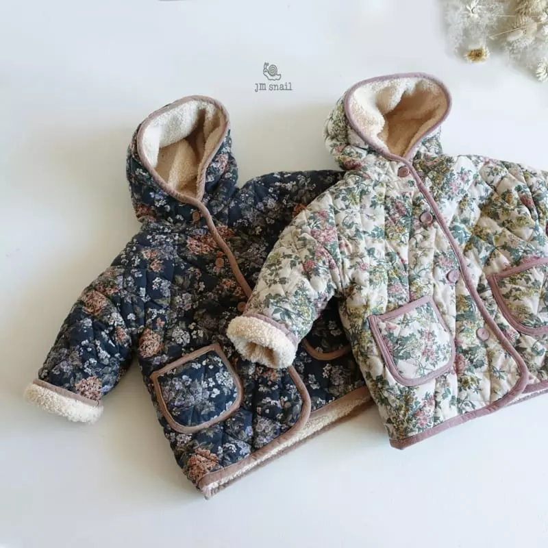 JM Snail - Korean Children Fashion - #kidsshorts - Flower Quyilting Coat - 3