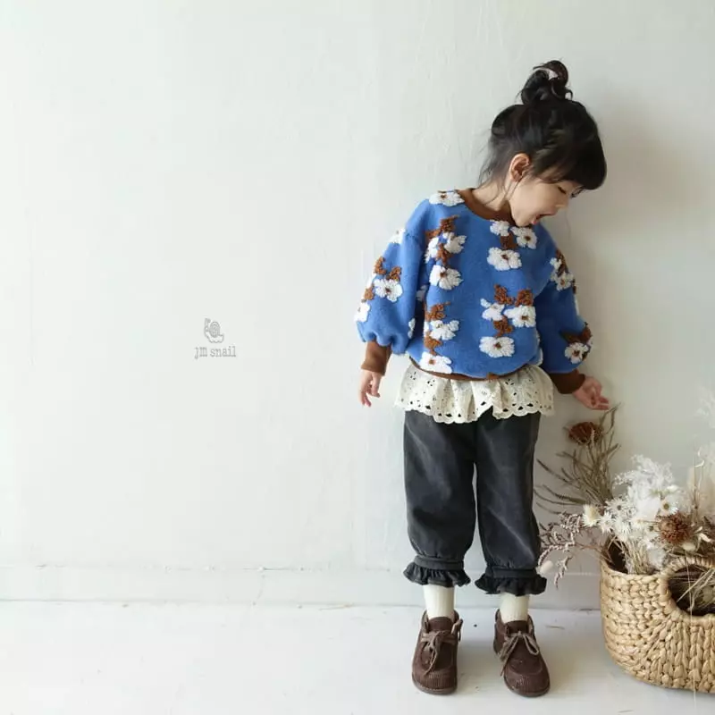 JM Snail - Korean Children Fashion - #kidsstore - Flower Sweatshirt