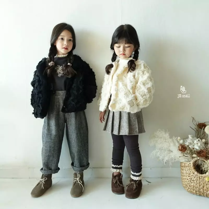 JM Snail - Korean Children Fashion - #kidsstore - Herringbone Wrinkle Skirt - 6