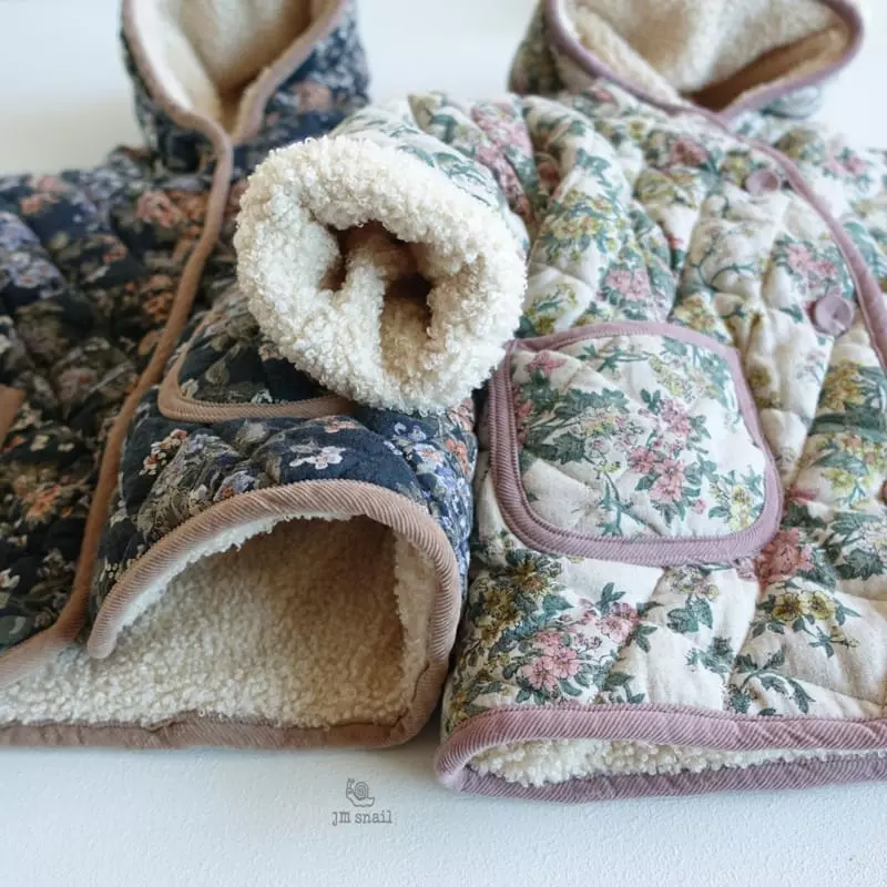 JM Snail - Korean Children Fashion - #kidsshorts - Flower Quyilting Coat - 4