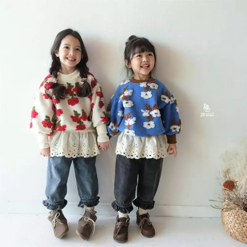 JM Snail - Korean Children Fashion - #kidzfashiontrend - Flower Sweatshirt - 2