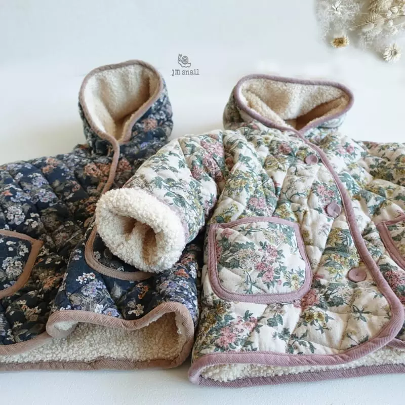 JM Snail - Korean Children Fashion - #kidzfashiontrend - Flower Quyilting Coat - 5