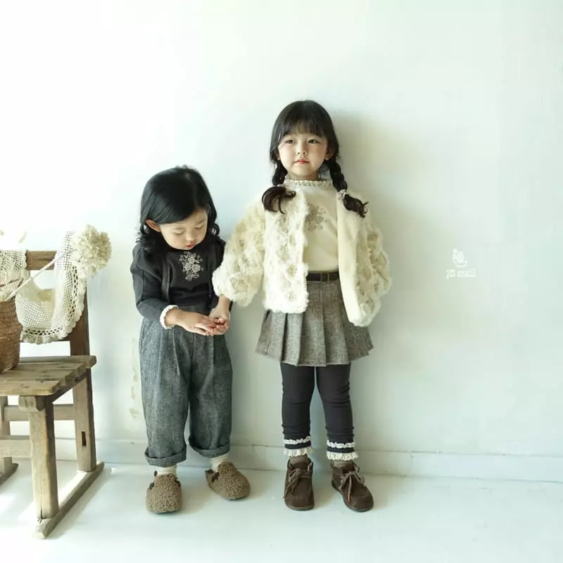 JM Snail - Korean Children Fashion - #littlefashionista - Herringbone Wrinkle Skirt - 9