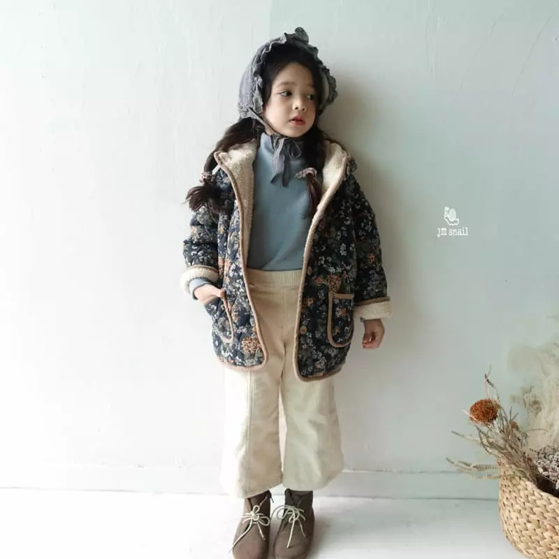 JM Snail - Korean Children Fashion - #littlefashionista - Flower Quyilting Coat - 7