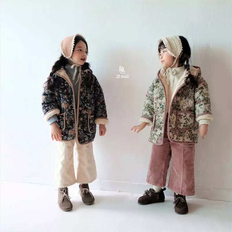 JM Snail - Korean Children Fashion - #magicofchildhood - Flower Quyilting Coat - 8