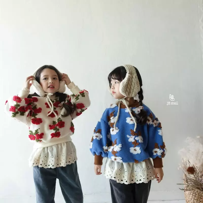 JM Snail - Korean Children Fashion - #minifashionista - Flower Sweatshirt - 6