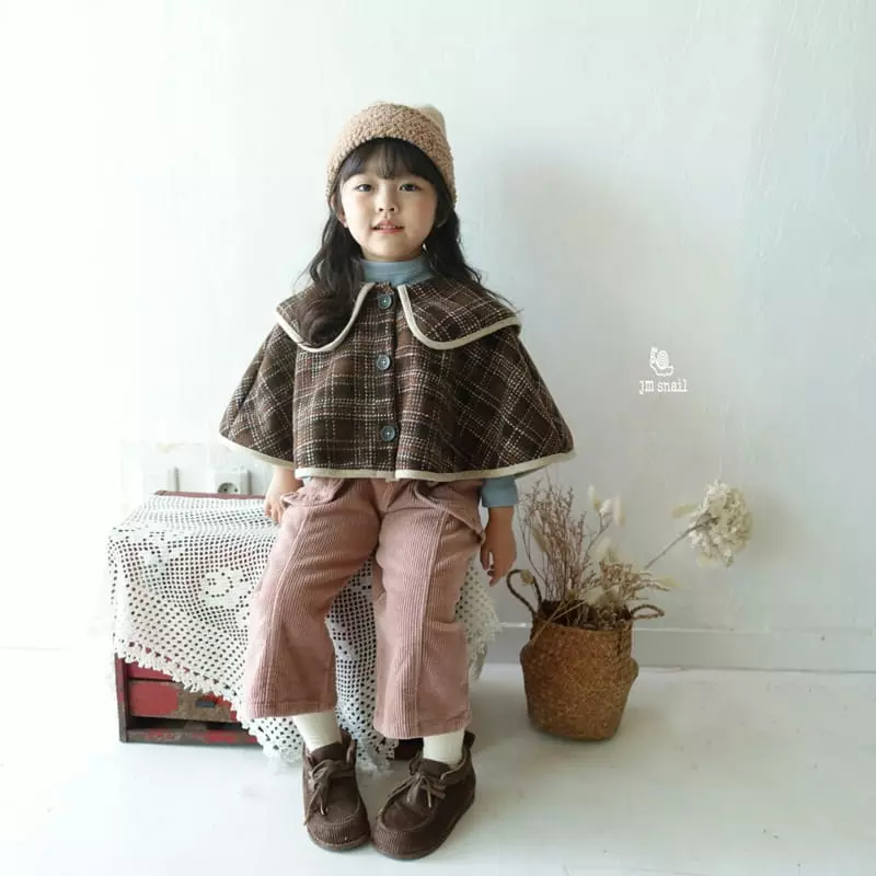 JM Snail - Korean Children Fashion - #minifashionista - Check Cape