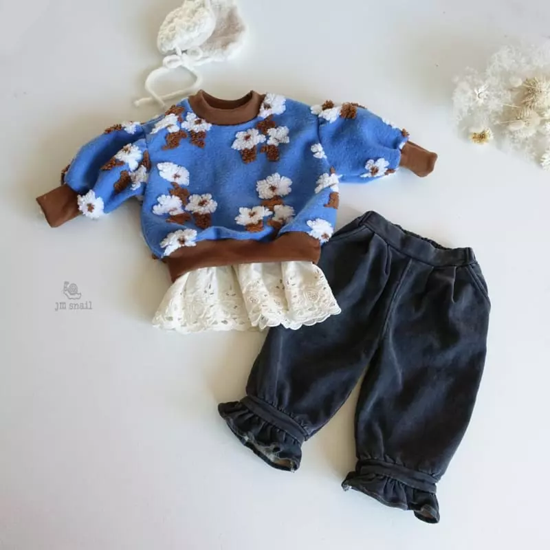 JM Snail - Korean Children Fashion - #prettylittlegirls - Flower Sweatshirt - 7