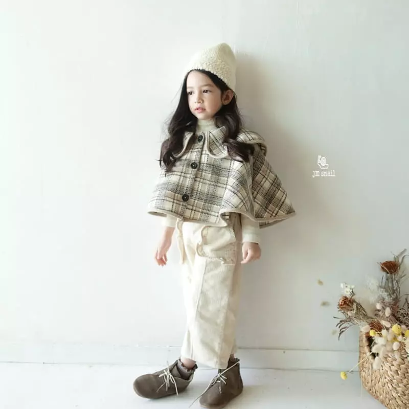 JM Snail - Korean Children Fashion - #prettylittlegirls - Check Cape - 2