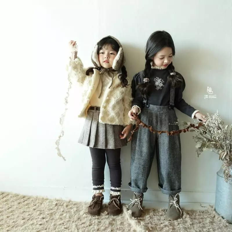 JM Snail - Korean Children Fashion - #prettylittlegirls - Herringbone Wrinkle Skirt - 12