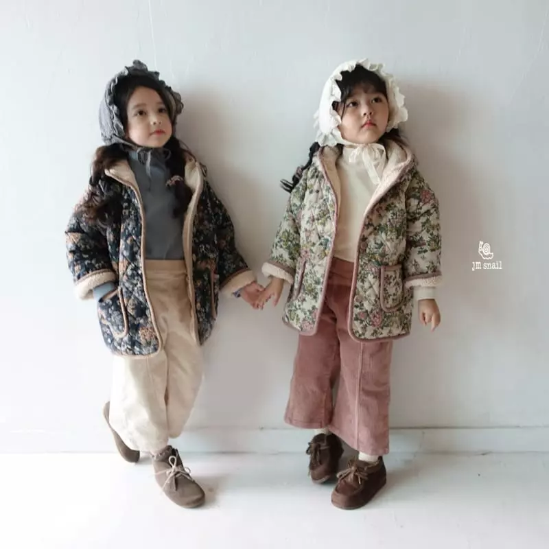 JM Snail - Korean Children Fashion - #todddlerfashion - Flower Quyilting Coat - 11