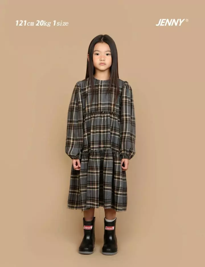 Jenny Basic - Korean Children Fashion - #discoveringself - Check One-piece - 2