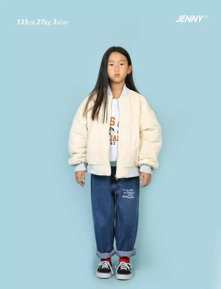 Jenny Basic - Korean Children Fashion - #minifashionista - 2207 Hlaf Fleece Jeans - 6
