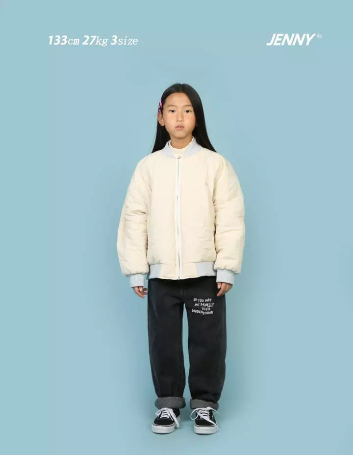 Jenny Basic - Korean Children Fashion - #todddlerfashion - 2207 Hlaf Fleece Jeans - 8