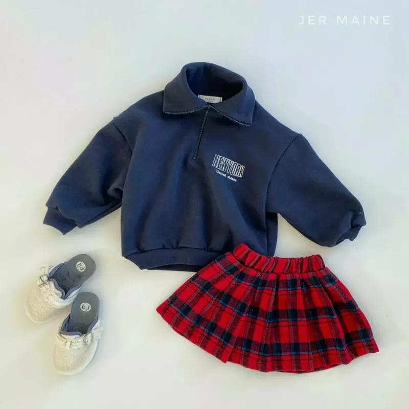 Jermaine - Korean Children Fashion - #fashionkids - Check Fleece Wrinke Skirt - 8