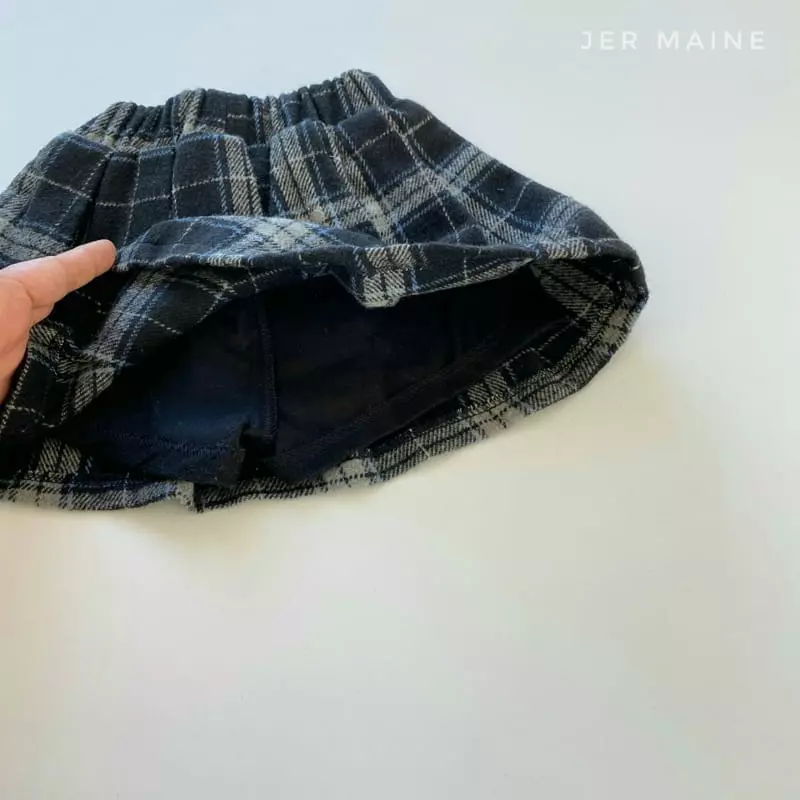 Jermaine - Korean Children Fashion - #kidsshorts - Check Fleece Wrinke Skirt - 9