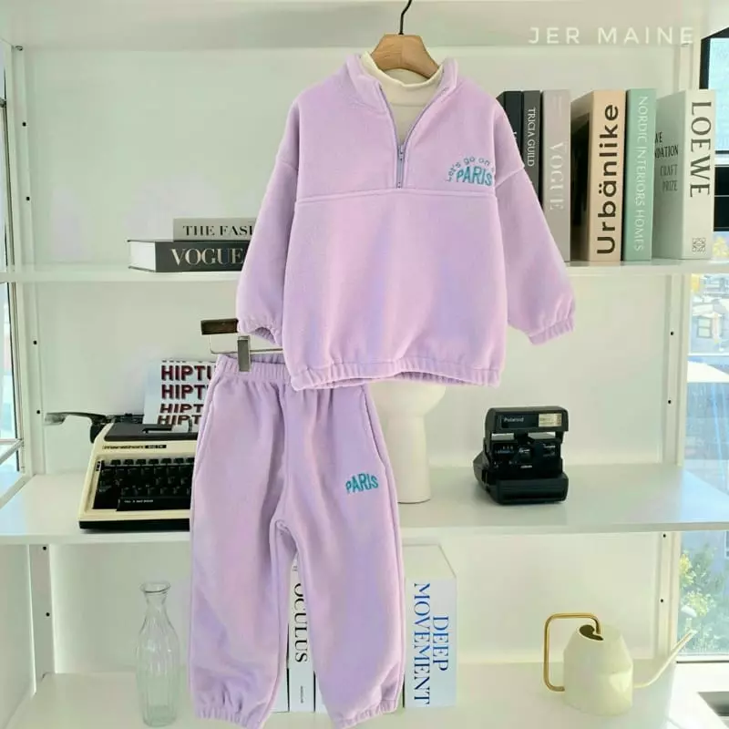 Jermaine - Korean Children Fashion - #kidsshorts - Fleece Paris Anorak Set