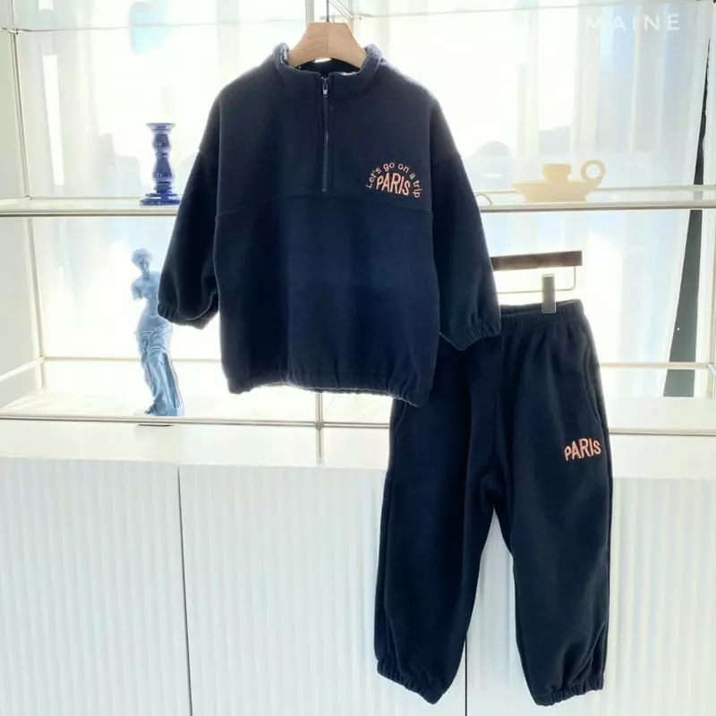 Jermaine - Korean Children Fashion - #kidsstore - Fleece Paris Anorak Set - 2
