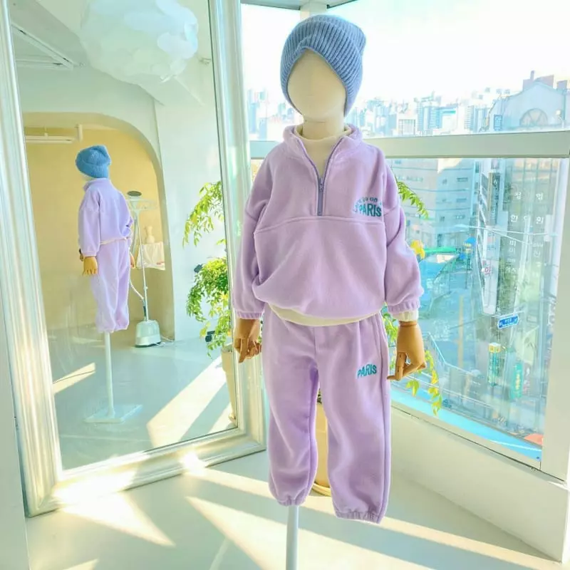 Jermaine - Korean Children Fashion - #kidzfashiontrend - Fleece Paris Anorak Set - 3