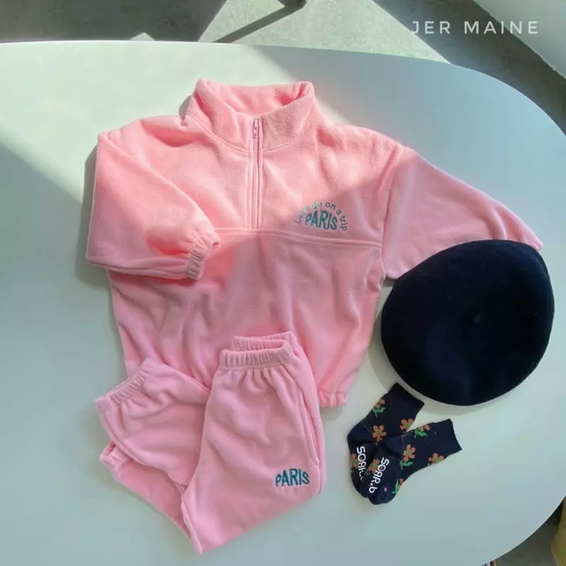 Jermaine - Korean Children Fashion - #minifashionista - Fleece Paris Anorak Set - 7