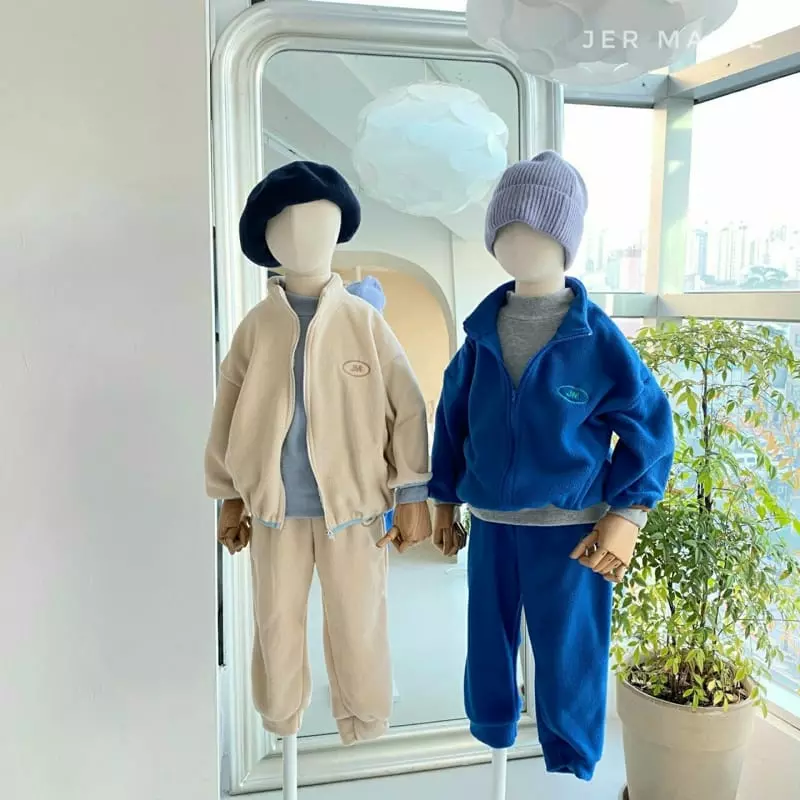 Jermaine - Korean Children Fashion - #prettylittlegirls - Fleece Point Zip-up Set - 9
