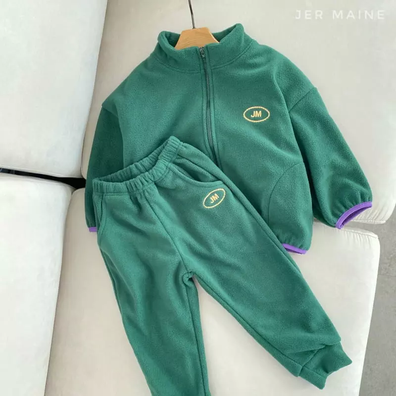 Jermaine - Korean Children Fashion - #stylishchildhood - Fleece Point Zip-up Set - 12