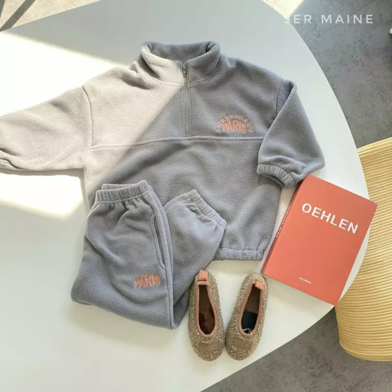 Jermaine - Korean Children Fashion - #todddlerfashion - Fleece Paris Anorak Set - 9