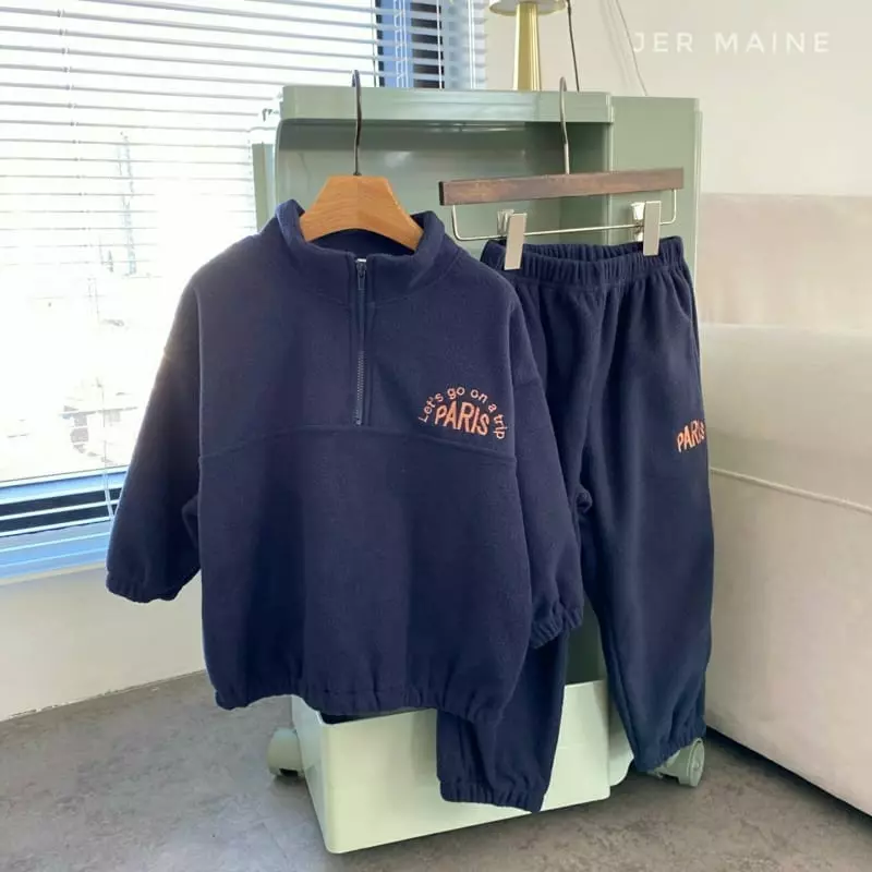 Jermaine - Korean Children Fashion - #toddlerclothing - Fleece Paris Anorak Set - 10