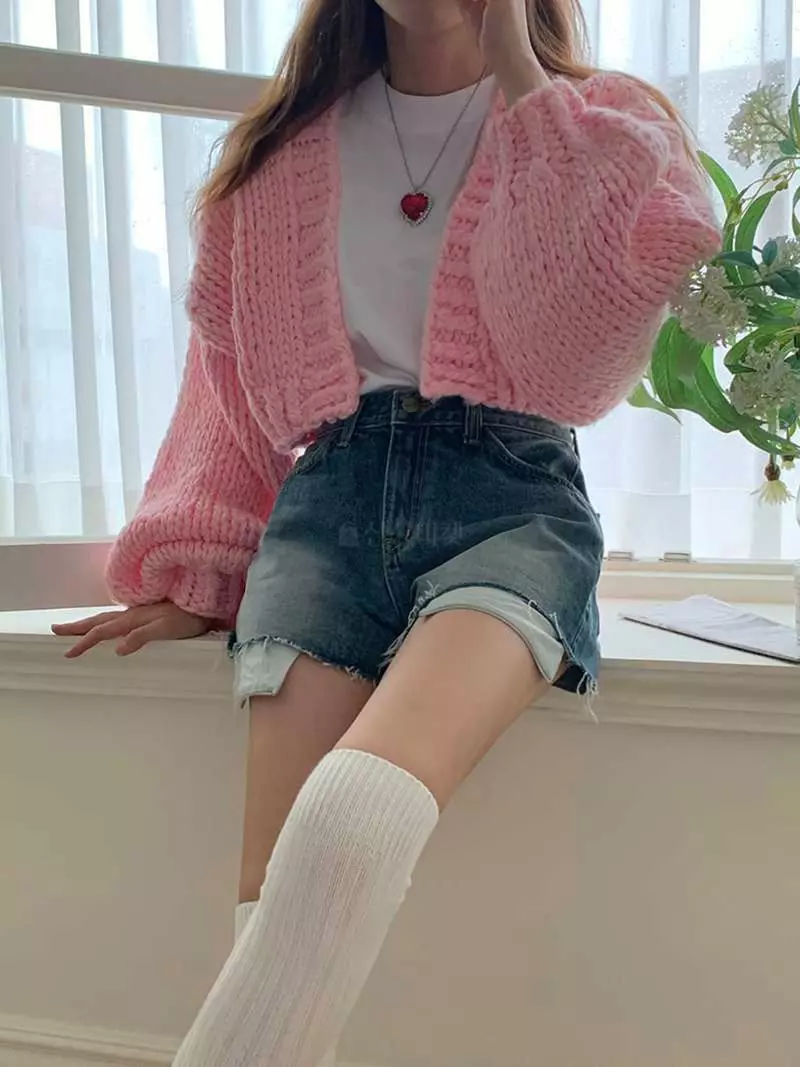 Jkichi - Korean Women Fashion - #momslook - Hand Crop Cardigan - 10