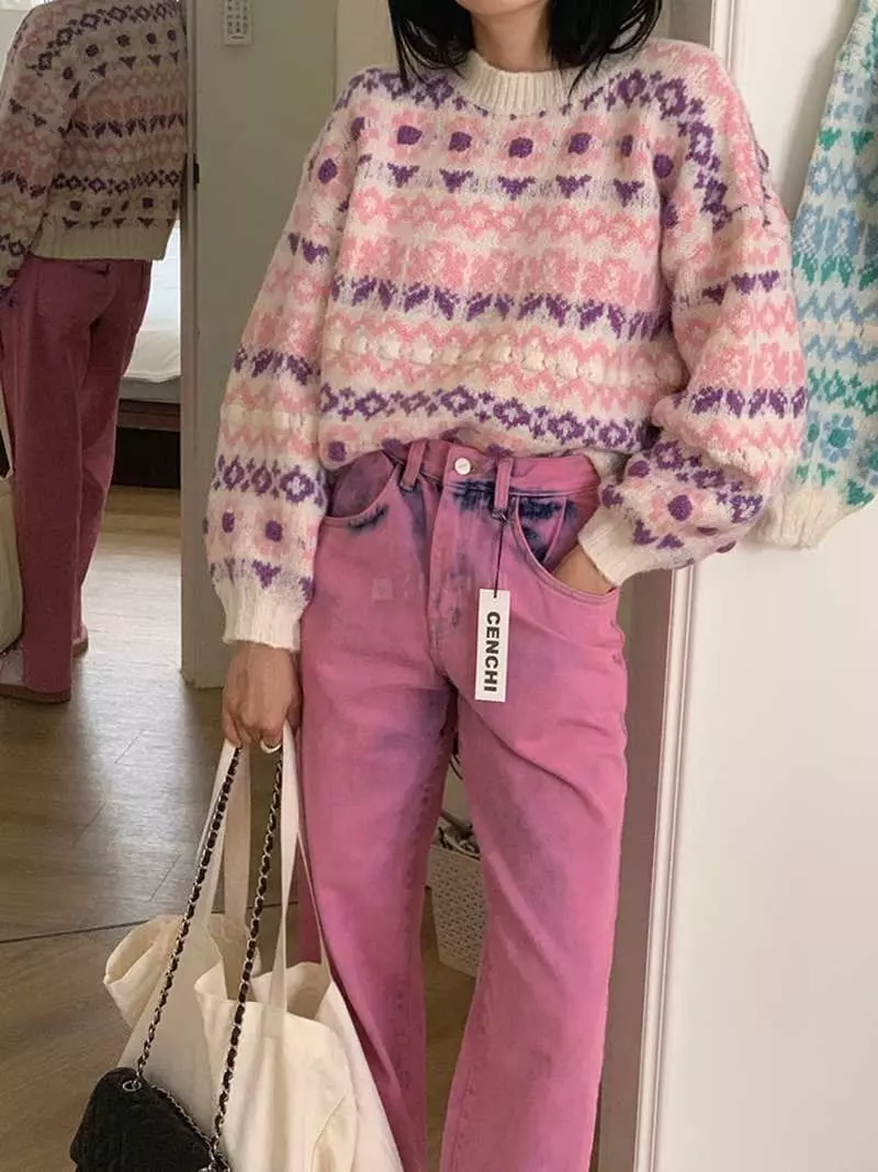 Jkichi - Korean Women Fashion - #momslook - Som Flower Knit Tee - 2