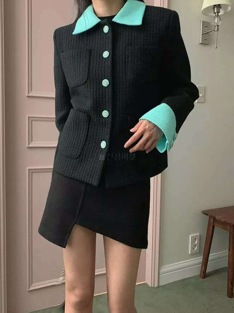 Jkichi - Korean Women Fashion - #momslook - Color Twid Jacket - 12