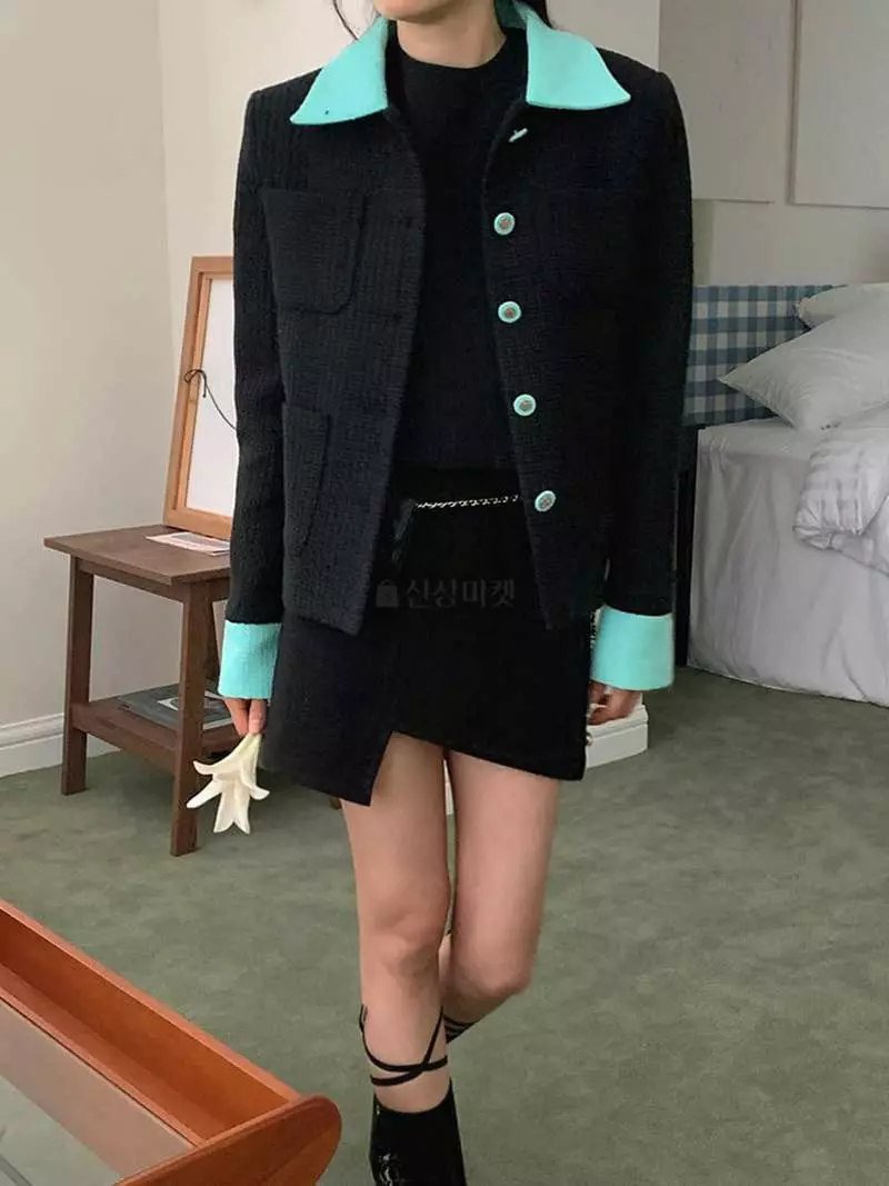 Jkichi - Korean Women Fashion - #pursuepretty - Color Twid Jacket - 6