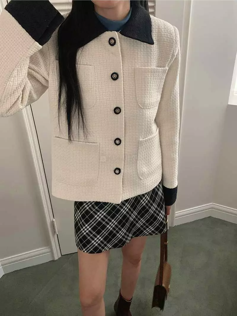 Jkichi - Korean Women Fashion - #womensfashion - Color Twid Jacket - 4