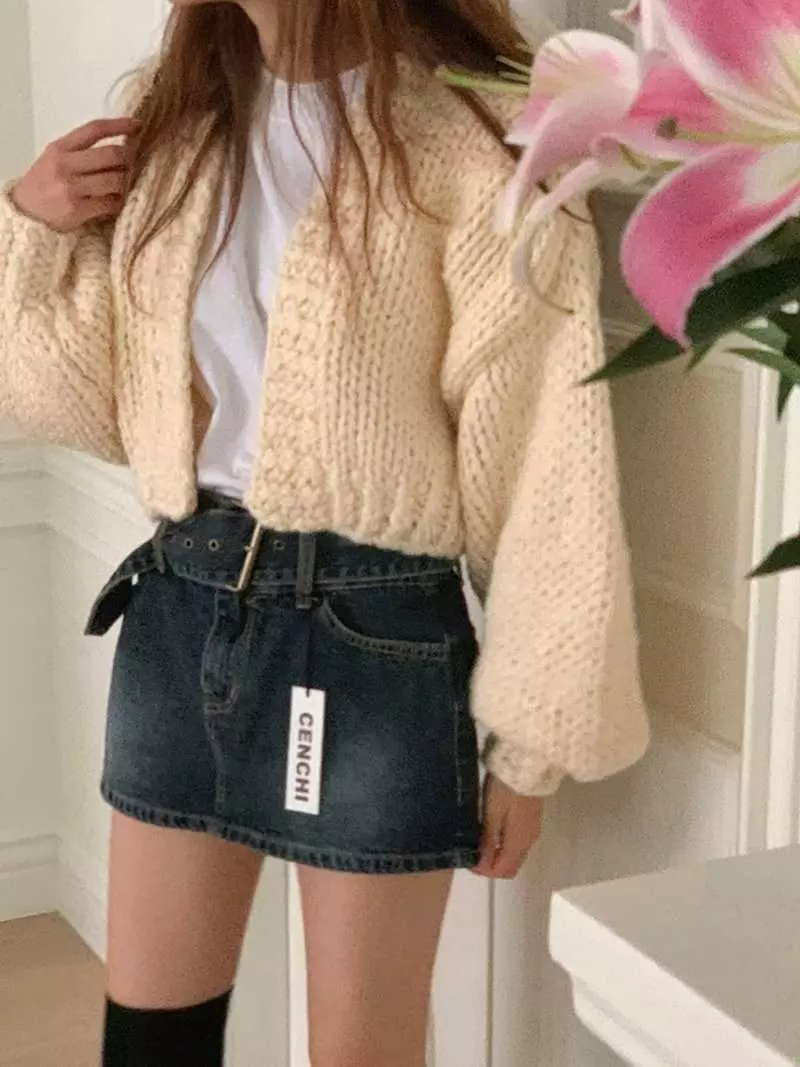 Jkichi - Korean Women Fashion - #womensfashion - Hand Crop Cardigan