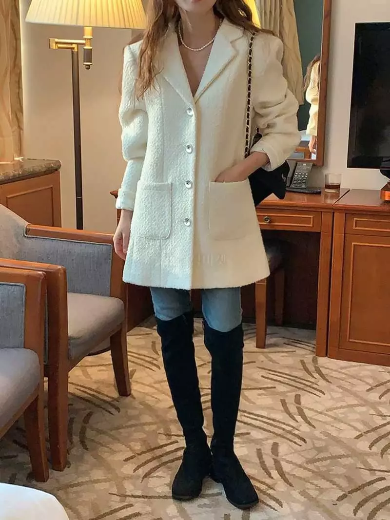 Jkichi - Korean Women Fashion - #womensfashion - Bold Twid  Jacket
