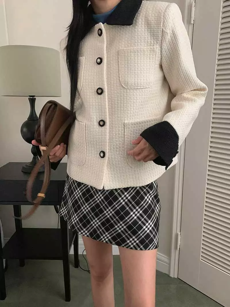 Jkichi - Korean Women Fashion - #womensfashion - Color Twid Jacket - 3