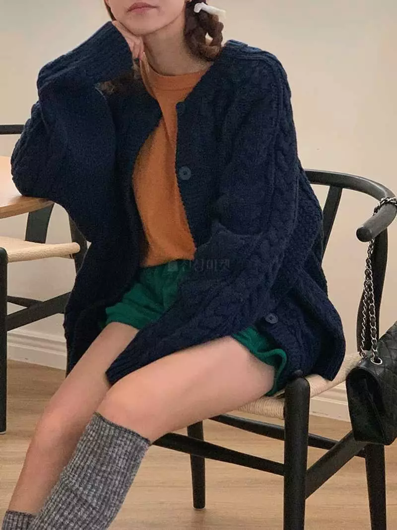 Jkichi - Korean Women Fashion - #womensfashion - Cable Cardigan - 2