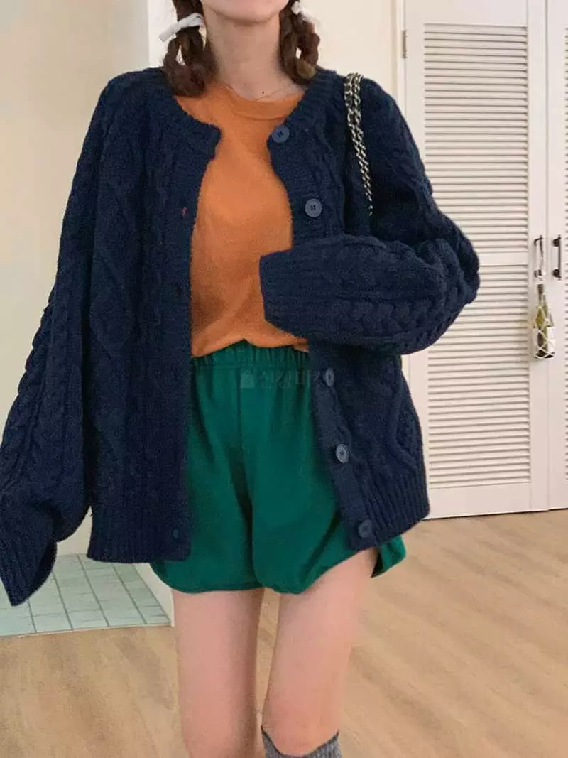 Jkichi - Korean Women Fashion - #momslook - Cable Cardigan - 4