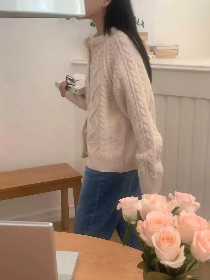 Jkichi - Korean Women Fashion - #womensfashion - Cable Cardigan - 8