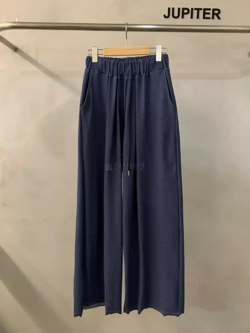 Jupiter - Korean Women Fashion - #romanticstyle - Denim Terry Pants - 3