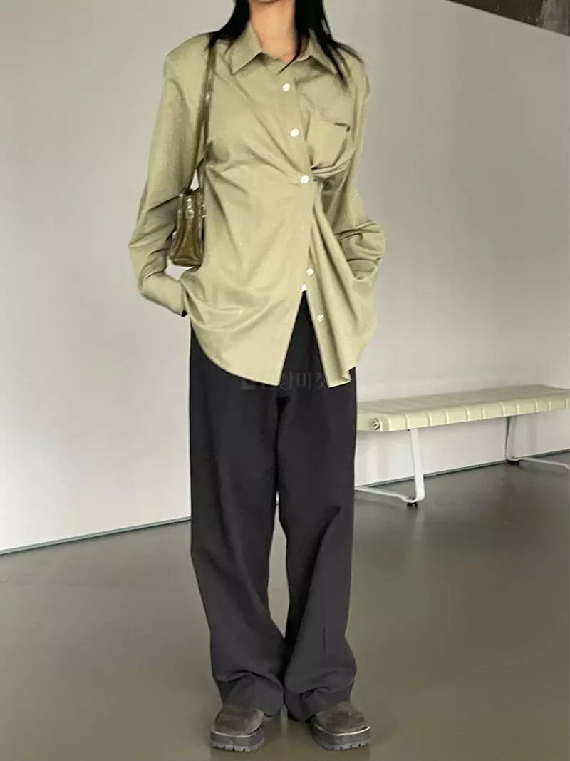Kare - Korean Women Fashion - #momslook - Pad Wrap Shirt - 6