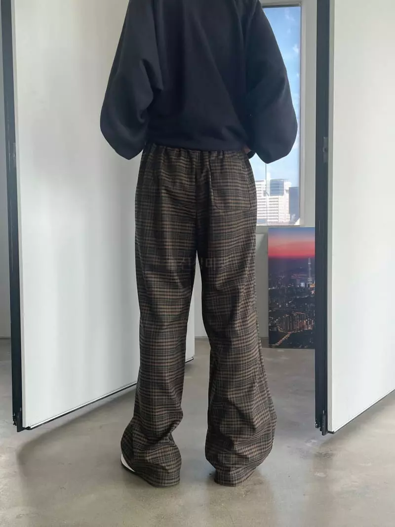 Kare - Korean Women Fashion - #womensfashion - Wrinkle Check Pants - 9