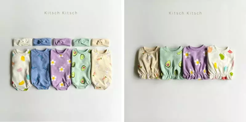 Kitsch Kitsch - Korean Children Fashion - #childrensboutique - Pattern Top Bottom Set - 2