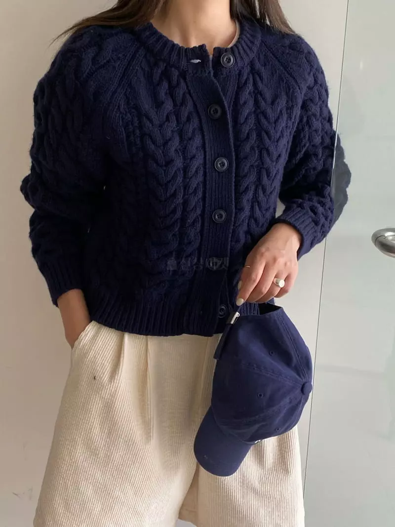 Knock - Korean Women Fashion - #momslook - Cable Cardigan - 8